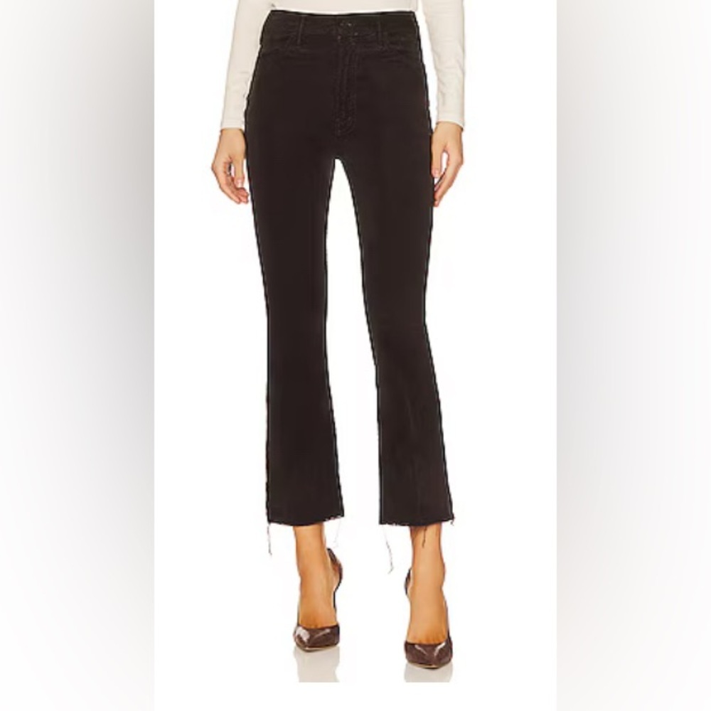 MOTHER The Hustler Ankle Fray Chocolate Brown Corduroy Pants in Color Mole• 27